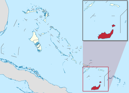 A map showing the islands of Little and Great Inagua in the Bahamas. The coasts of Cuba and the US state of Florida are also visible. Inagua in Bahamas (zoom).svg