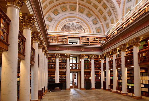 Interior of the National Library of Finland, which is part of the University of Helsinki.