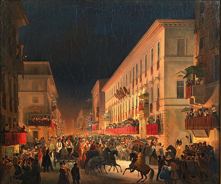 File:Ippolito Caffi - Carnival in Rome, the Feast of Moccoletti.jpg