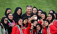 The Iranian women's national football team training in Azadi Stadium Iran national football team training, Azadi Stadium 29.08.2016 09.jpg