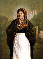 An Irish colleen in traditional dress, c.1890