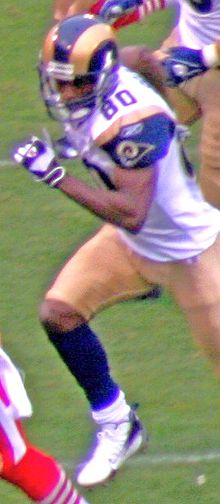 Bruce with the Rams in 2007. Isaac Bruce 2007.jpg