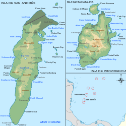 Maps of the islands of San Andrés and Providencia