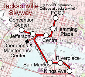 Imagen ilustrativa de la sección de monorraíl de Jacksonville