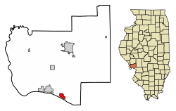 Lokalizacja Elsah w hrabstwie Jersey w stanie Illinois.