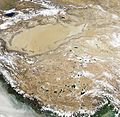 Satellitenaufnahme vom Hochland von Tibet