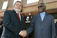 Mathieu Kérékou with former president of Brazil Lula da Silva.