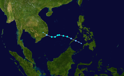 熱帶風暴鴻雁的路徑圖