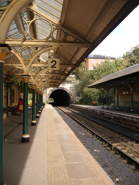 vintage train station platform