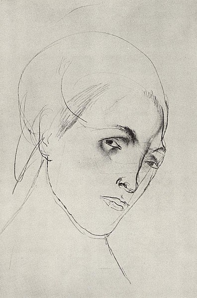 File:Kuzma Petrov-Vodkin sketch-of-a-woman-s-head-to-the-picture-mother-1911.jpg