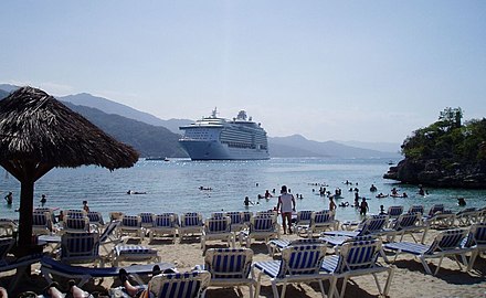 A mammoth cruise ship stopping by Labadee in Haiti