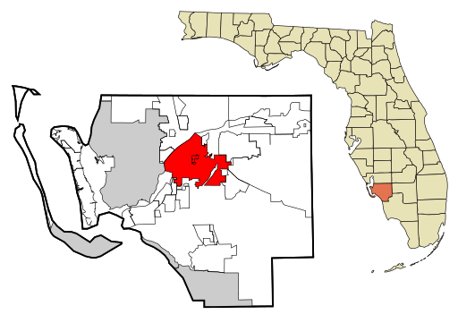Lee County Florida Incorporated and Unincorporated areas Fort Myers Highlighted