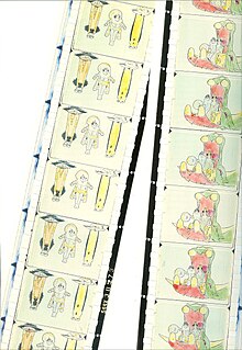 Two colored film strips.