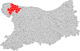 Placering af samfund for kommuner i Trévières