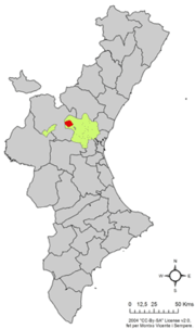 Localização do município de Casinos na Comunidade Valenciana