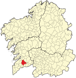Location of the municipality of Ponteareas within Galicia