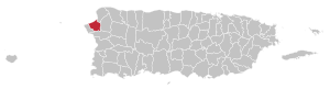 Location of Aguada in Puerto Rico