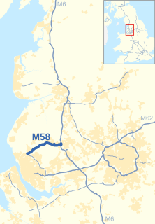 <span class="mw-page-title-main">M58 motorway</span> Motorway in England