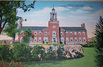 Manteno State Hospital Postcard 1936 Manteno State Hospital, Manteno IL.jpg