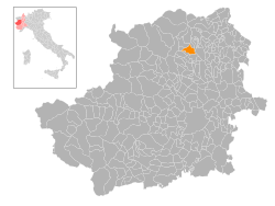 Locatie van Cuorgnè in Turijn (TO)