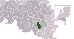 Highlighted position of Someren in a municipal map of North Brabant