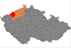 Lokasi daerah di Wilayah Ústí nad Labem di negara Republik Czech