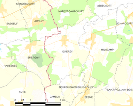 Mapa obce Quierzy