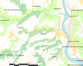 Mapa obce Sarras