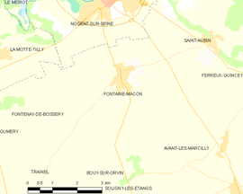 Mapa obce Fontaine-Mâcon