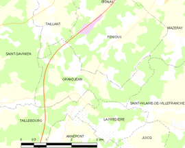 Mapa obce Grandjean