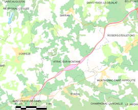 Mapa obce Vitrac-sur-Montane