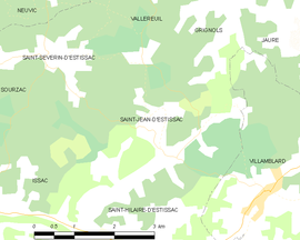 Mapa obce Saint-Jean-d’Estissac