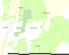Mapa obce Bretigney
