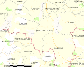 Mapa obce Saint-Lizier-du-Planté