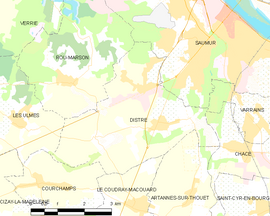 Mapa obce Distré