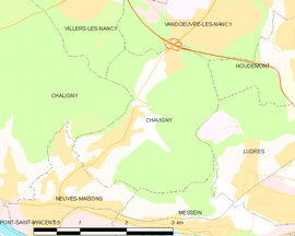 Mapa obce Chavigny