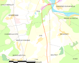 Mapa obce Gye