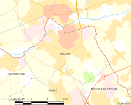 Mapa obce Halluin