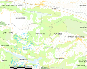 Poziția localității Rasiguères