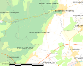 Mapa obce Ernolsheim-lès-Saverne