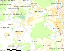 Mapa obce Givry