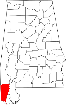 Map of Alabama highlighting Mobile County.svg
