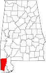 Map of Alabama highlighting Mobile County.svg