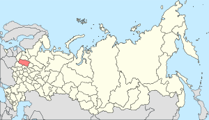 Тверська область на карті суб'єктів Російської Федерації