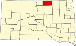 Locatie van McPherson County in South Dakota