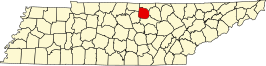 Locatie van Jackson County in Tennessee