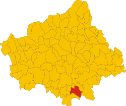 Elhelyezkedése Treviso megye térképén