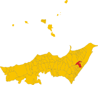 Locatie van Fiumedinisi in Messina (ME)