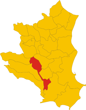 Map of comune of Roccabernarda (province of Crotone, region Calabria, Italy).svg