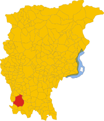 Posizione del comune di Treviglio nella provincia di Bergamo